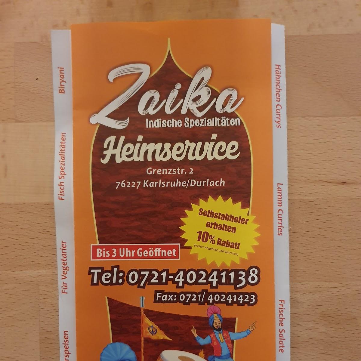 Restaurant "Zaika - Indische Spezialitäten" in Karlsruhe