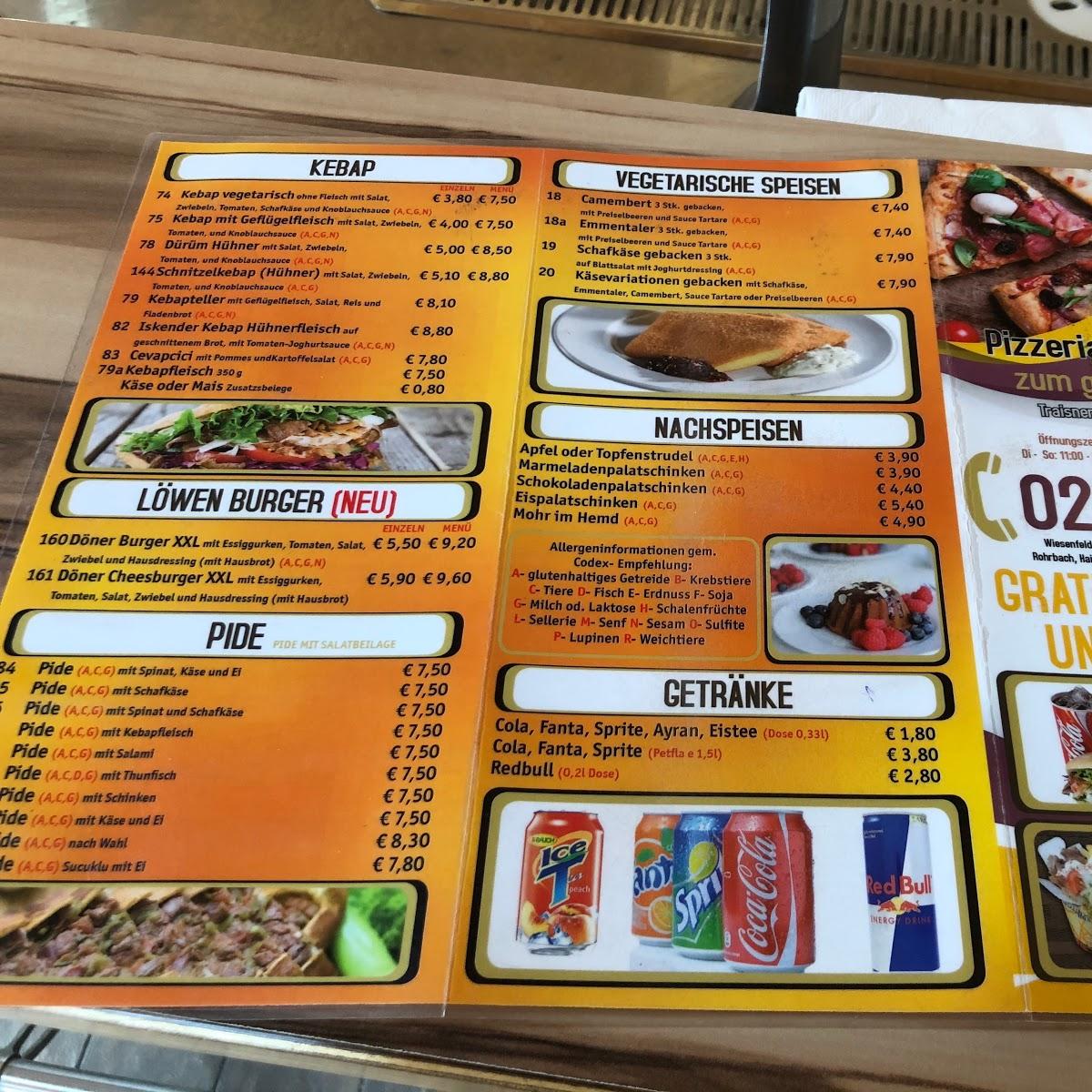 Restaurant "Pizzeria & Restaurant Zum Goldenen Löwen" in Hainfeld