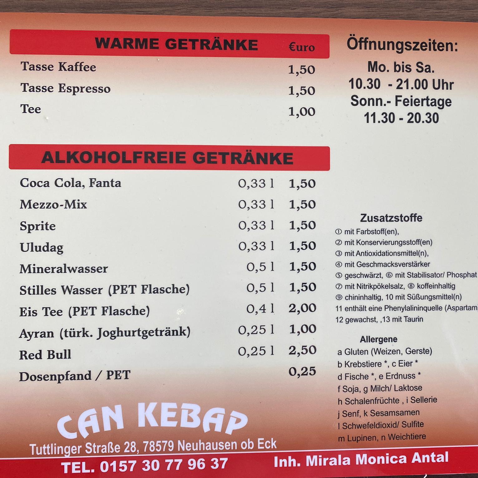 Restaurant "Can Kebap" in Neuhausen ob Eck