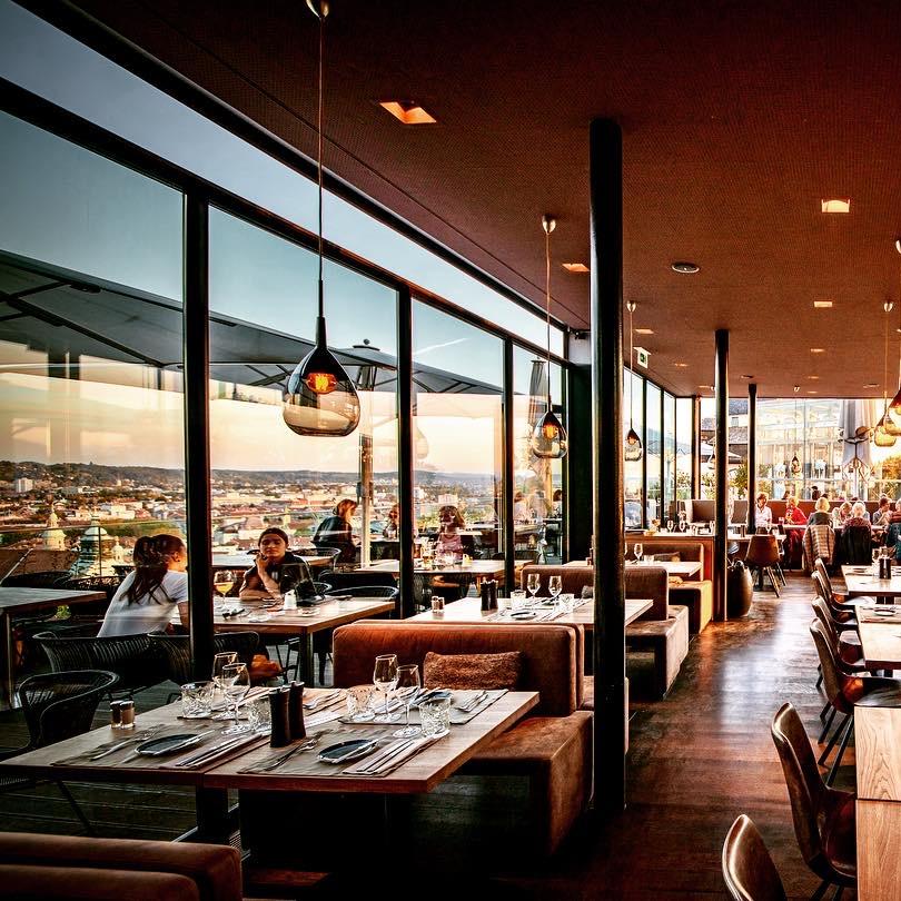 Restaurant "aiola upstairs - Panoramaterrasse | Frühstück | Mittagessen | Abendessen | Cocktails -" in Graz