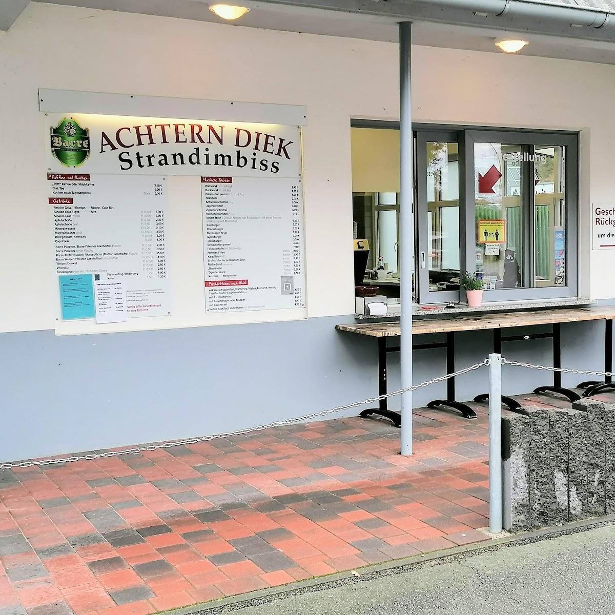 Restaurant "Strandimbiss Achtern Diek Küche ist geöffnet bis 19:30 Uhr." in Lembruch