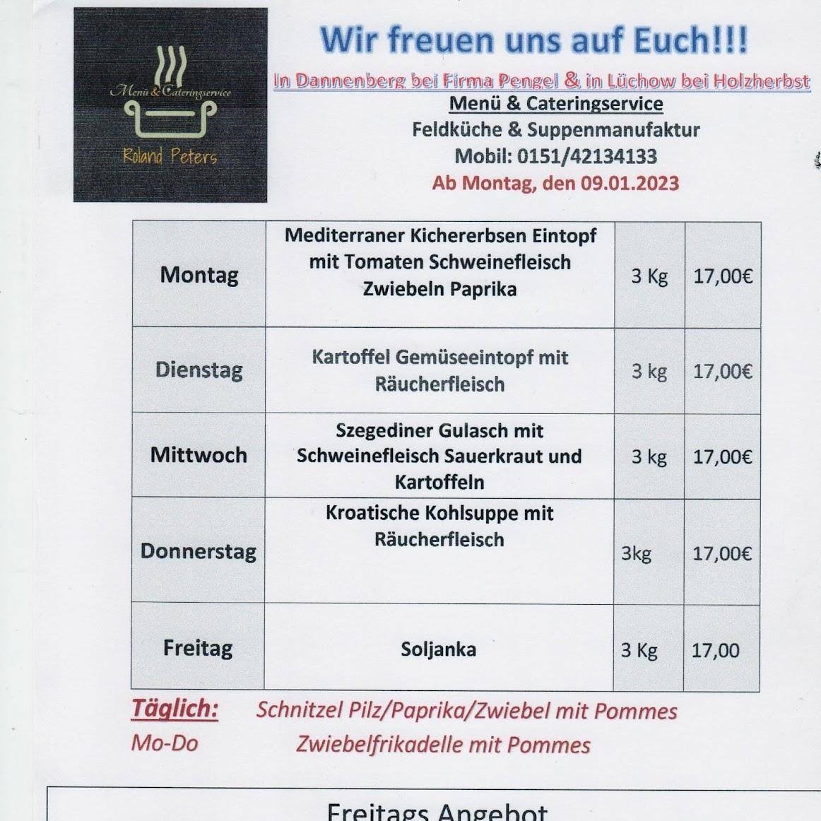 Restaurant "Menü & Cateringservice Feldküche & Suppenmanufaktur Roland Peters" in Dannenberg (Elbe)