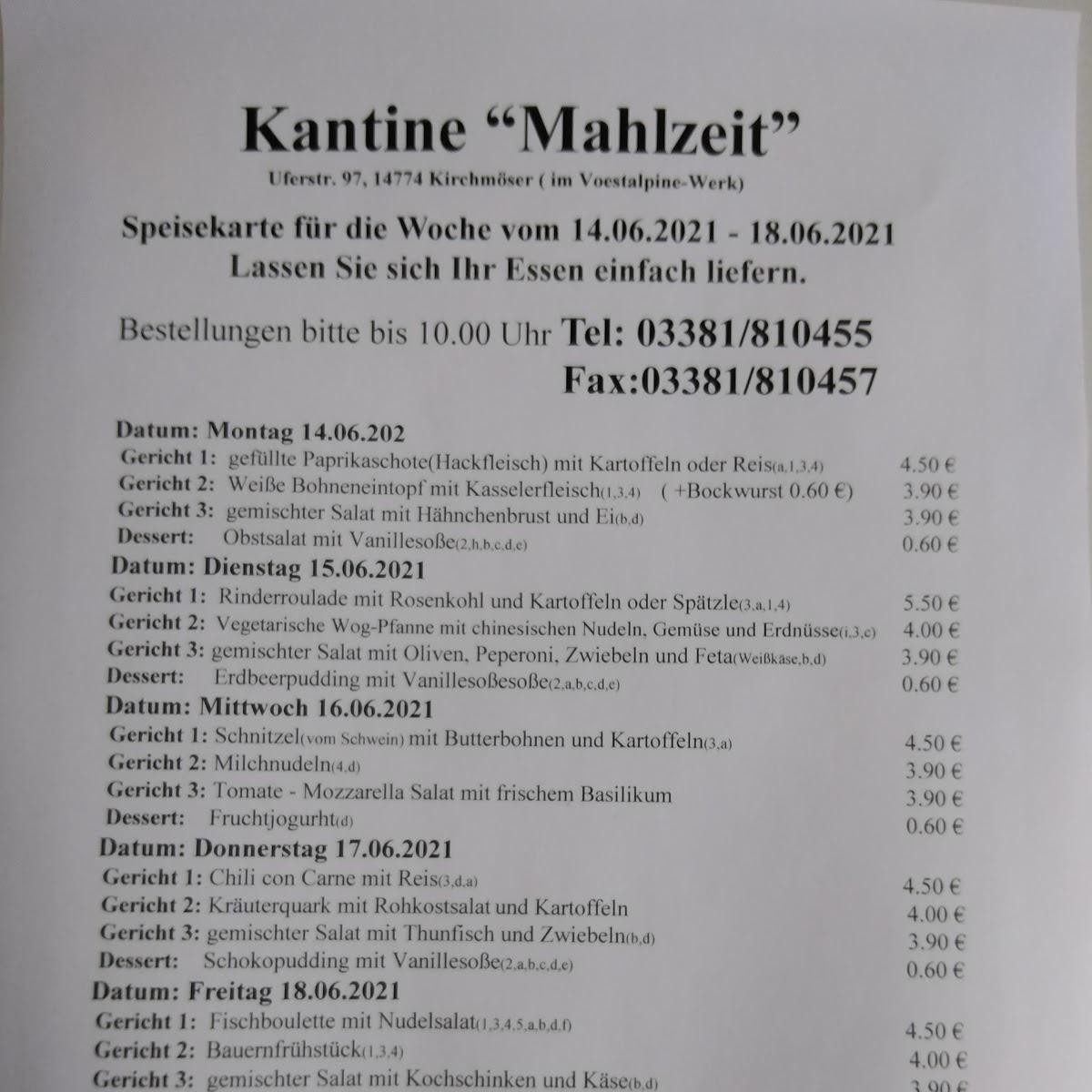 Restaurant "Kantine MAHLZEIT" in Brandenburg an der Havel