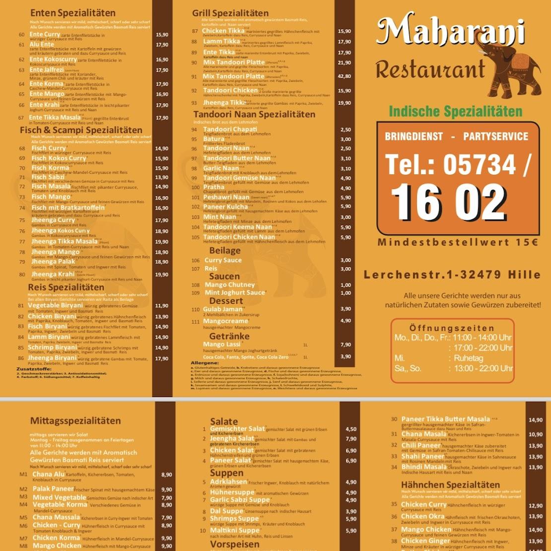 Restaurant "Maharani indische Spezialitäten" in Hille