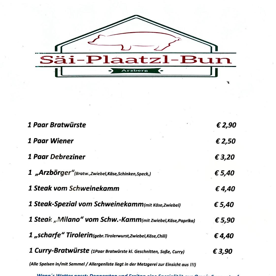 Restaurant "Säi-Plaatzl-Bun" in Arzberg