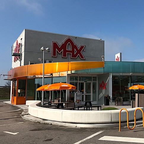 Restaurant "Max Burgers" in Falkenberg