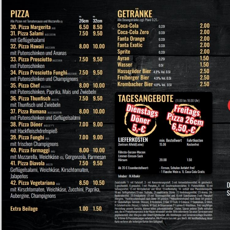 Restaurant "Chef Döner & Pizzeria" in Alfeld (Leine)