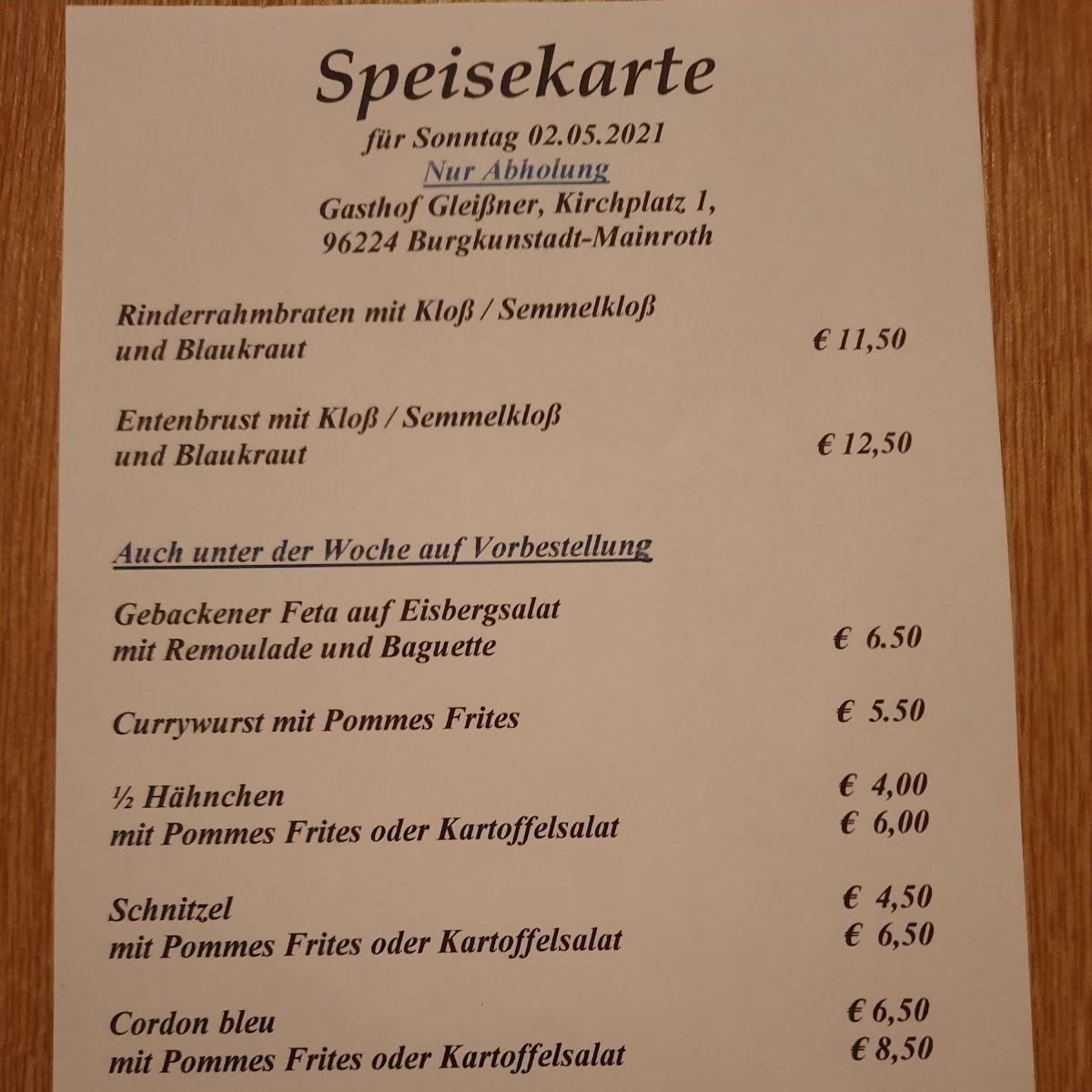 Restaurant "Gasthof Gleißner" in  Burgkunstadt