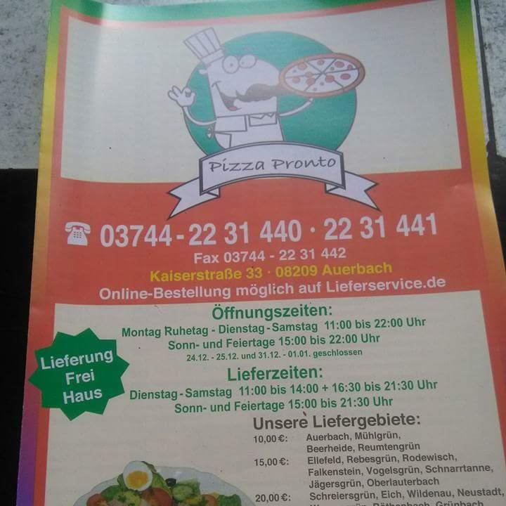 Restaurant "Pizza Pronto Auerbach" in  Auerbach-Vogtland