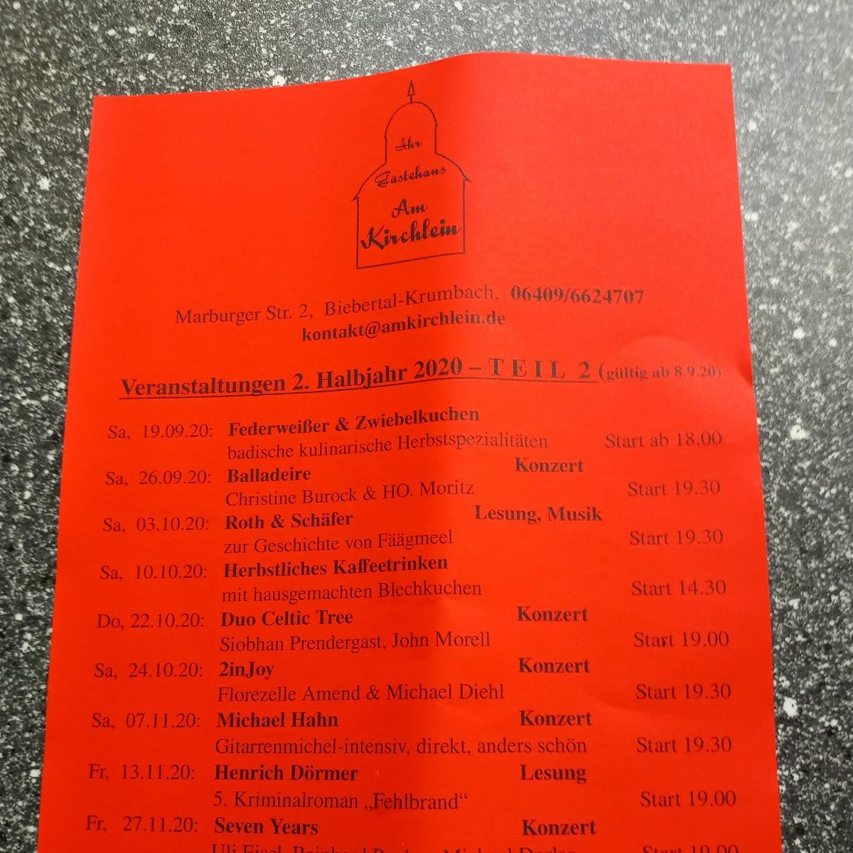 Restaurant "Gaststätten, Restaurants Am Kirchlein Griechische Spezialitäten" in  Biebertal