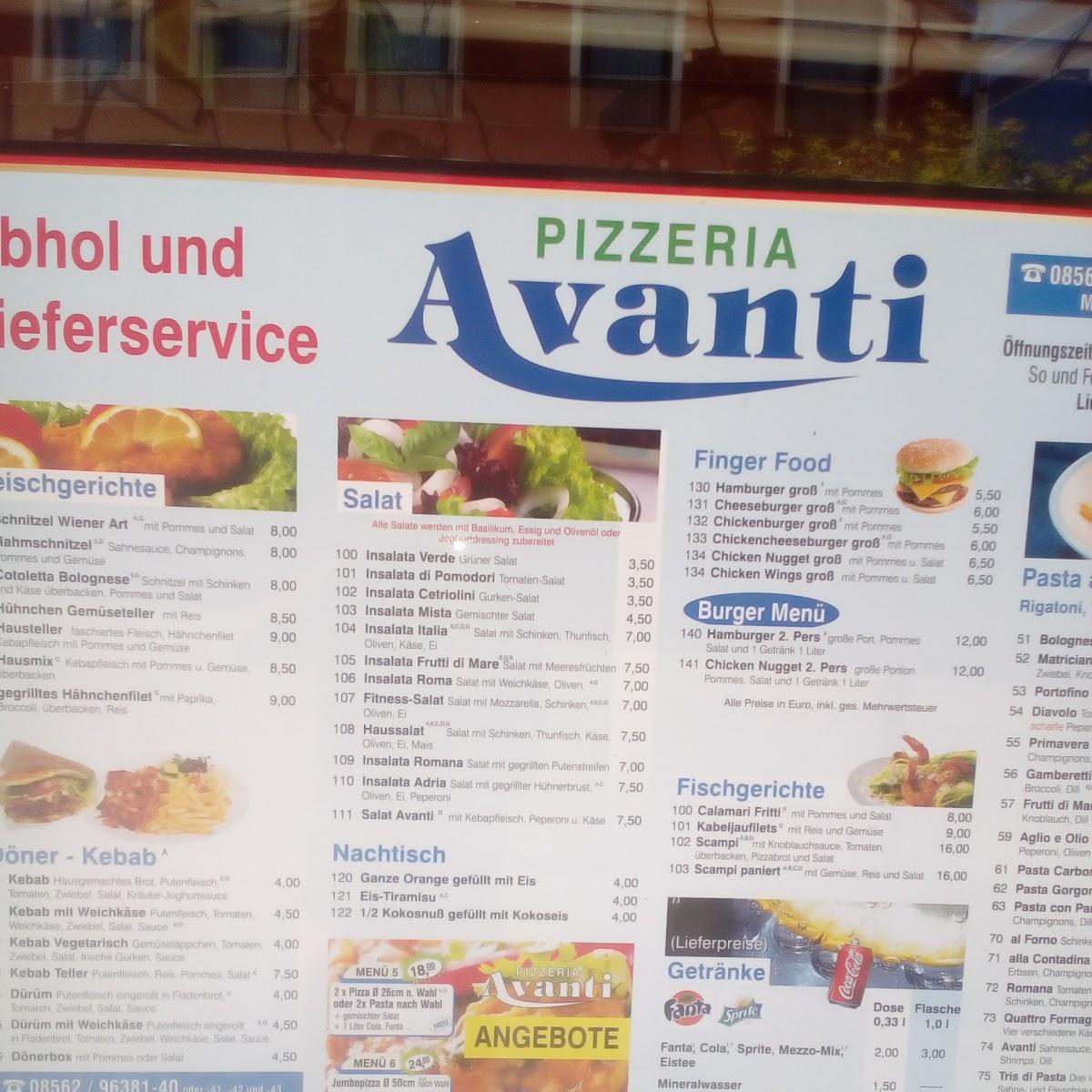 Pizzeria AVANTI Lieferservice Triftern