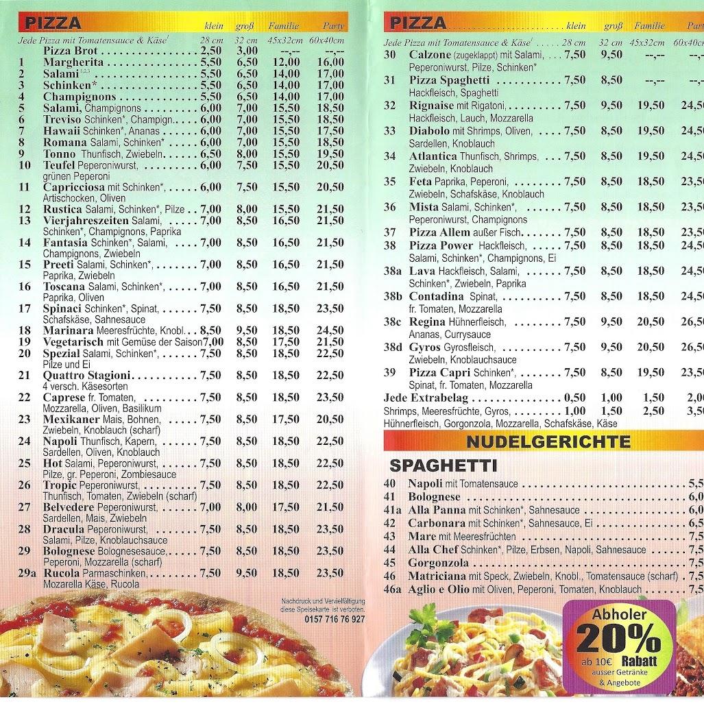Capri Pizza Heimservice