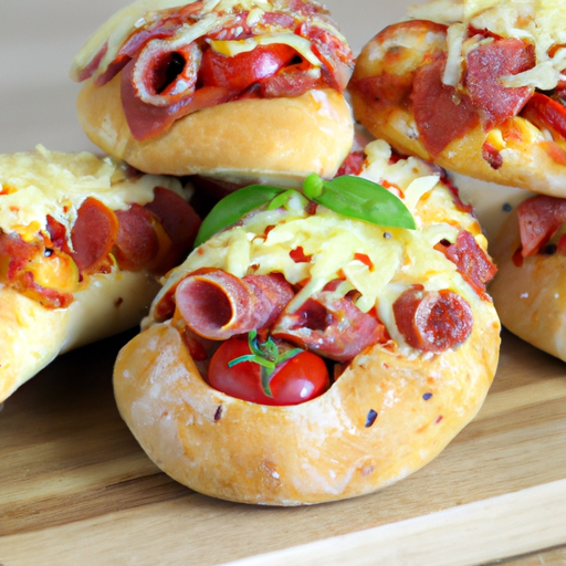 Gefüllte Pizzabrötchen mit Salami Rezept