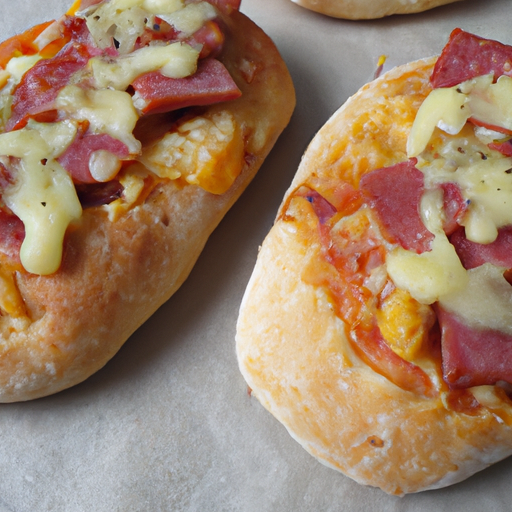 Pizzabrötchen mit Käse und Salami Rezept