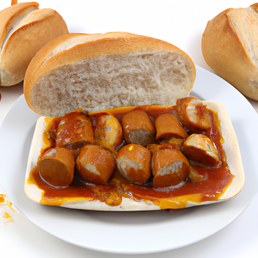 Currywurst mit Brötchen