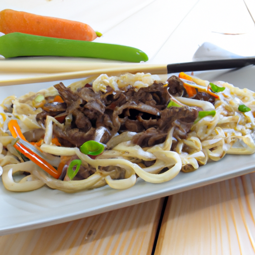 Gebratene Reisbandnudeln mit Rindfleisch Rezept