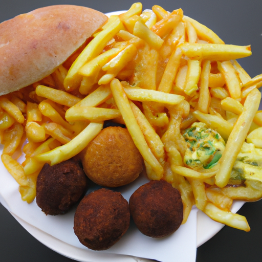 Falafel Teller mit Pommes frites