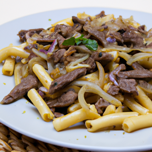 Gebratene Nudeln mit knusprigem Entenfleisch