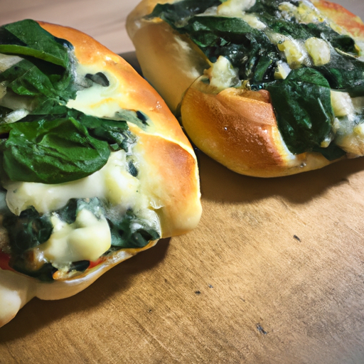 Pizzabrötchen gefüllt mit Spinat Rezept