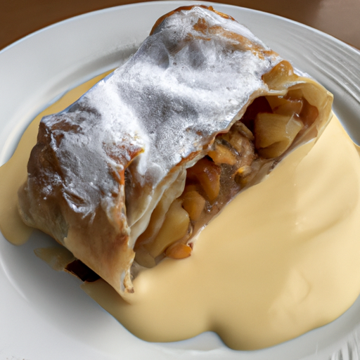 Apfelstrudel mit Vanillesauce