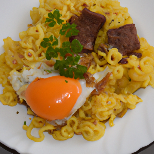 Gebratene Eiernudeln mit Schweinefleisch Rezept