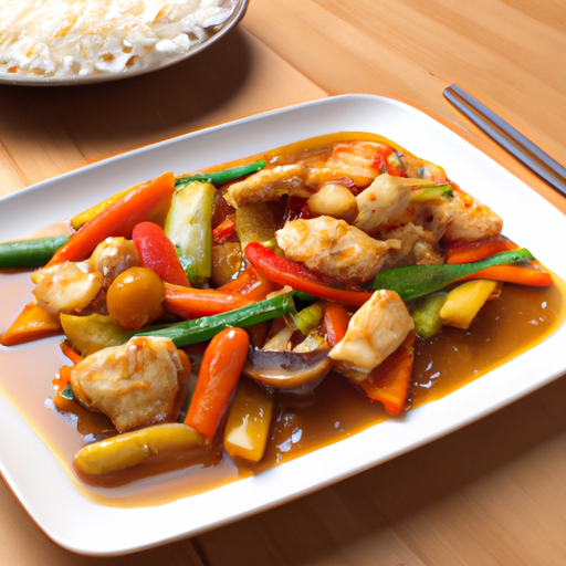 Gebackenes Fischfilet Chop Suey