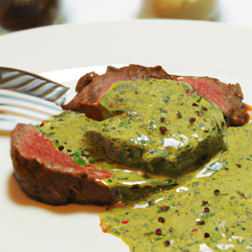 Rumpsteak mit grüner Pfeffersauce