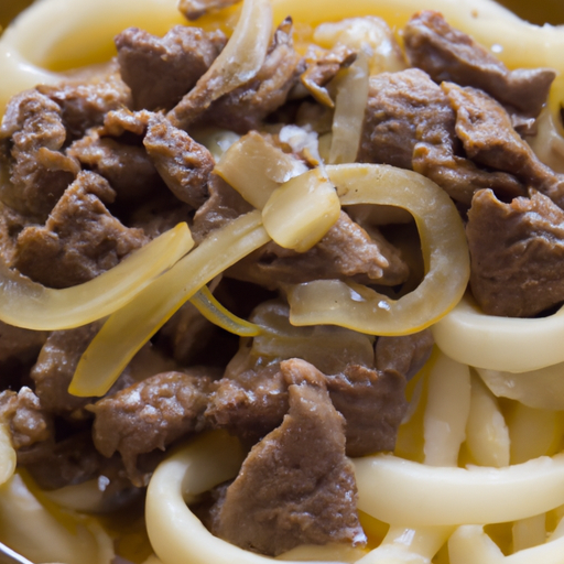 Udon-Nudeln mit Rindfleisch