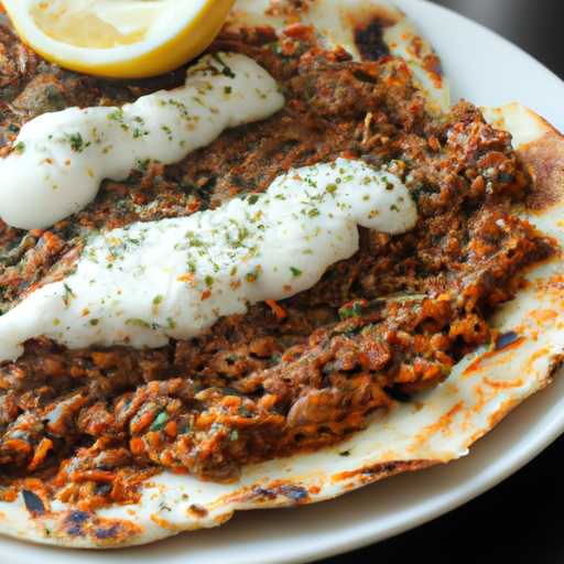 Lahmacun Teller mit Dönerfleisch