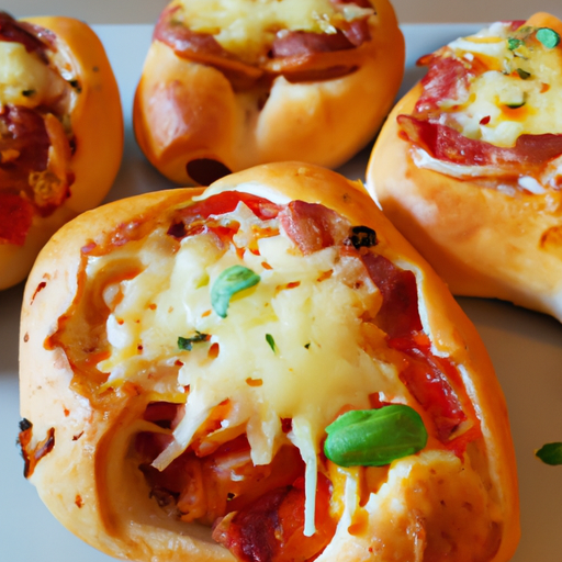 Pizzabrötchen mit Käse gefüllt