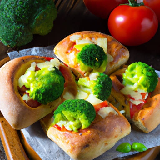 Gefüllte Pizzabrötchen mit Broccoli