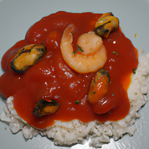 Reis mit Meeresfrüchten und Tomatensauce Rezept