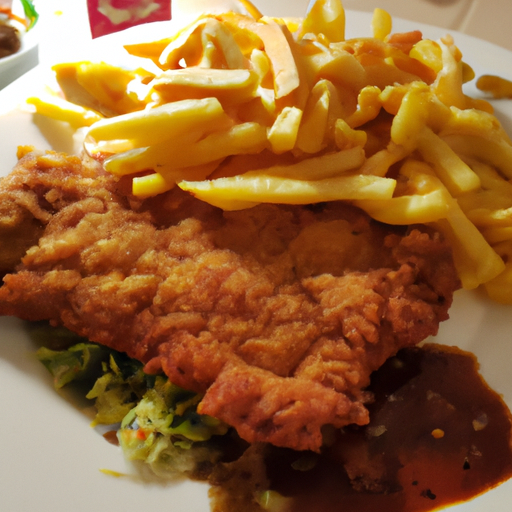 Jägerschnitzel mit Pommes frites