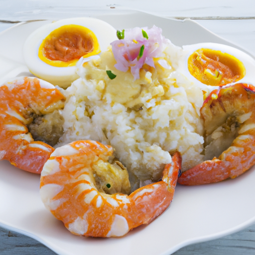 Gebratener Eierreis mit Riesengarnelen Rezept