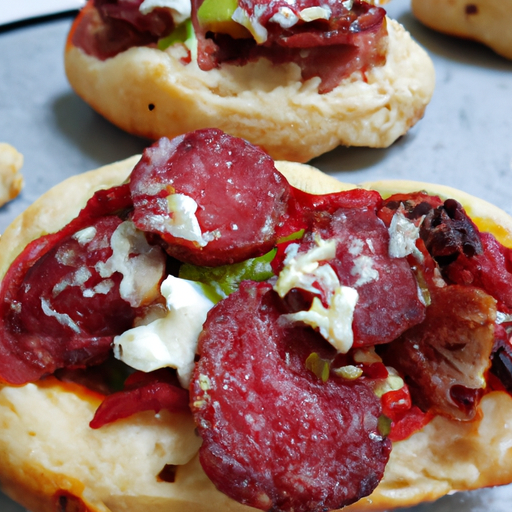 Pizzabrötchen mit Sucuk und Hirtenkäse