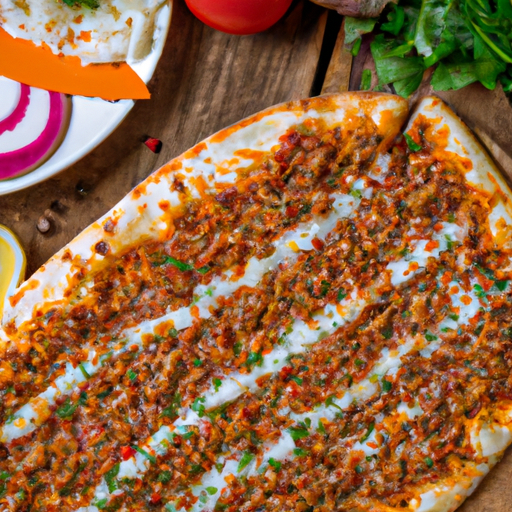 Lahmacun mit Fleisch und Käse