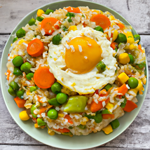 Gebratener Reis mit verschiedenem Gemüse und Ei Rezept
