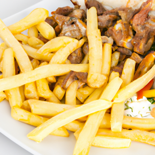 Kebap-Teller mit Pommes frites