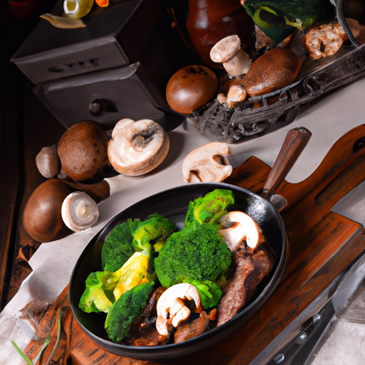 Rindfleisch mit Broccoli und Champignons Rezept