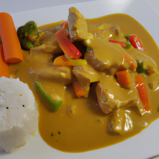 Hühnerfleisch mit Gemüse und Currysauce Rezept