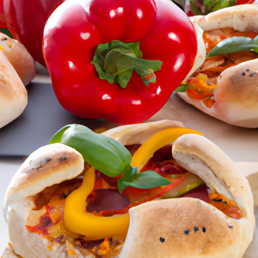 Gefüllte Pizzabrötchen mit Paprika Rezept