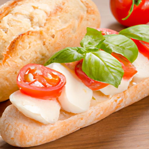 Baguette mit Tomaten, Mozzarella und Basilikum Rezept