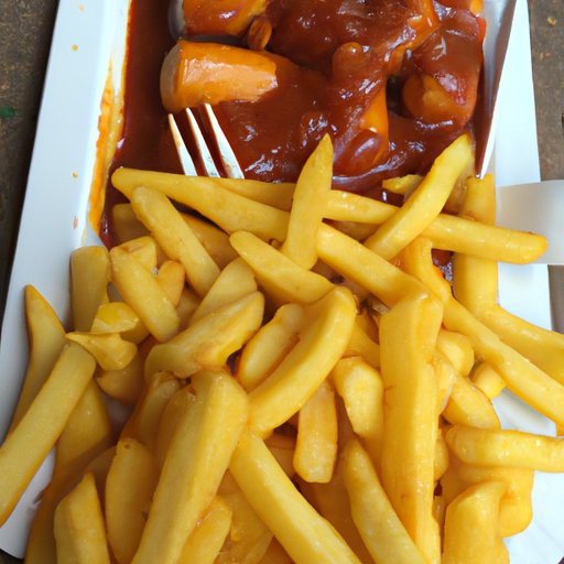 Currywurst und Pommes frites