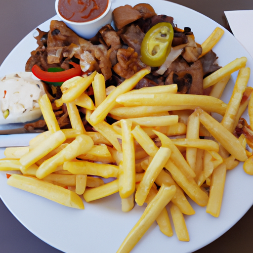 Kebab Teller mit Pommes frites Rezept