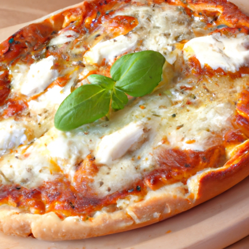 Pizza mit Mozzarella und Basilikum Rezept