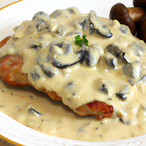 Paniertes Schnitzel mit Champignonsauce
