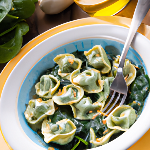 Tortellini mit Spinat und Sahnesauce