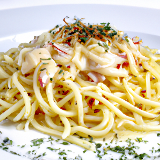 Spaghetti mit Sahnesauce