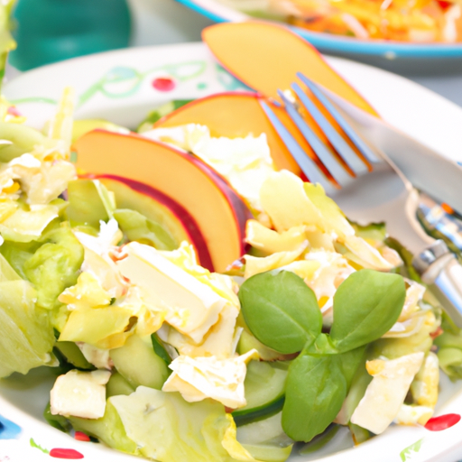 Salattasche mit Weichkäse