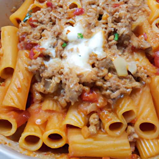 Überbackene Rigatoni Bolognese
